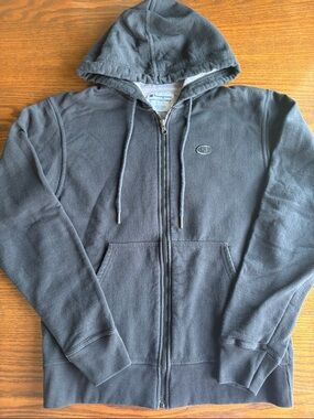 Champion lightweight  Men’s Full-Zip black hoodie EUC